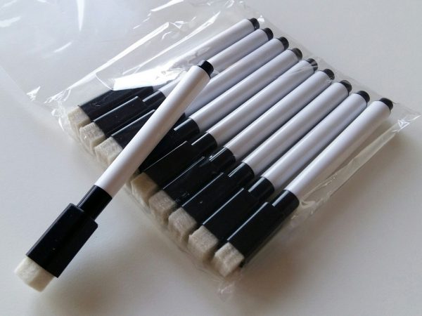Elev whiteboardpennor med tavelsudd "10-pack svart
