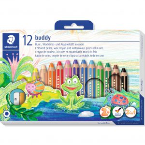 Färgblyertspenna Buddy knubbis 3i1 12-pack
